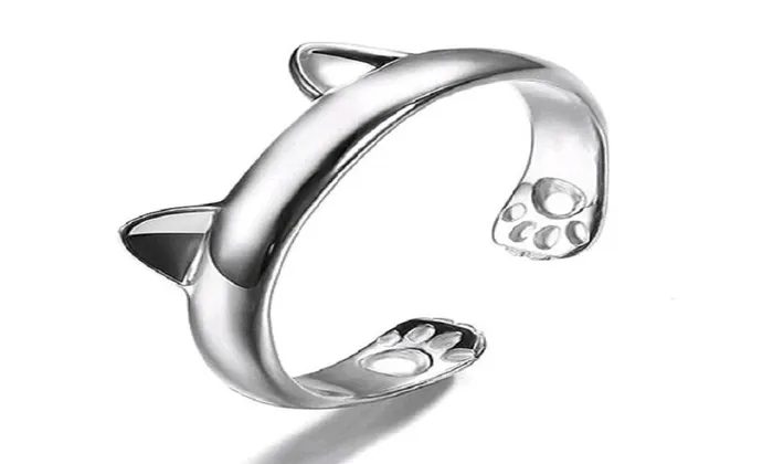 New Rings and Bands Silver Plated Cute Cat Ear Claw Open Ring For Women rings and jewelry sparklingselections Rings New Rings and Bands Silver Plated Cute Cat Ear Claw Open Ring For Women rings and jewelry sparklingselections Rings
