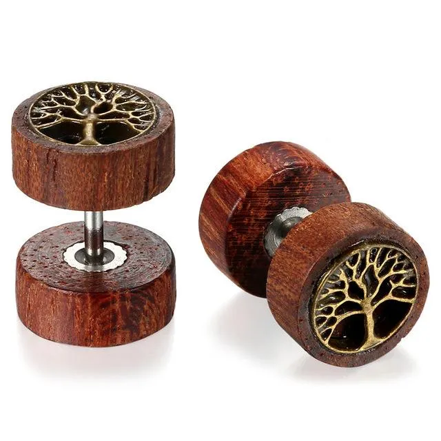sparklingselections Earrings Double Sided Round Life Tree Stud Earrings sparklingselections Earrings Double Sided Round Life Tree Stud Earrings