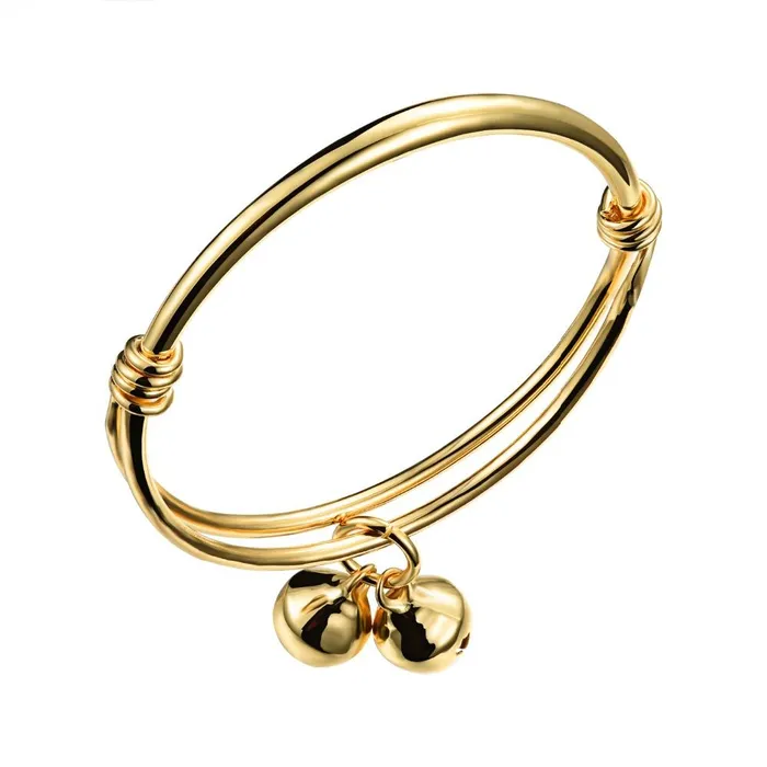 sparklingselections Rings Gold Color Bells Open Bangles For Girl
