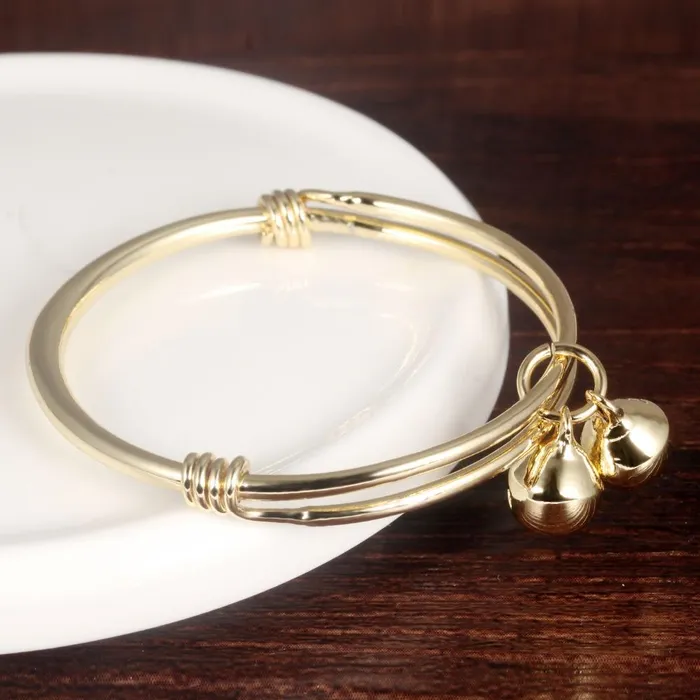 sparklingselections Rings Gold Color Bells Open Bangles For Girl sparklingselections Rings Gold Color Bells Open Bangles For Girl