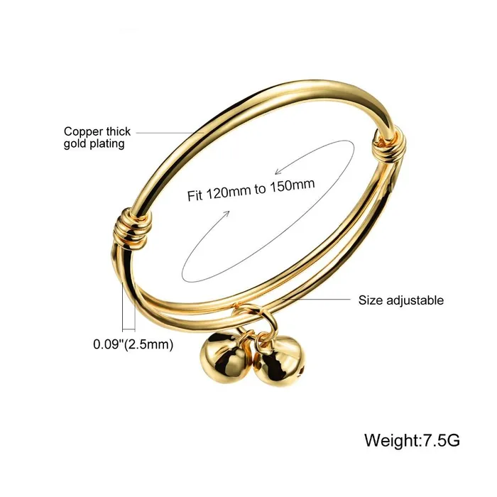 sparklingselections Rings Gold Color Bells Open Bangles For Girl sparklingselections Rings Gold Color Bells Open Bangles For Girl