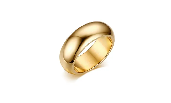 sparklingselections Rings High polish Wide 8mm Titanium Gold Wedding Ring For Men Best Jewelry For Gifts sparklingselections Rings High polish Wide 8mm Titanium Gold Wedding Ring For Men Best Jewelry For Gifts