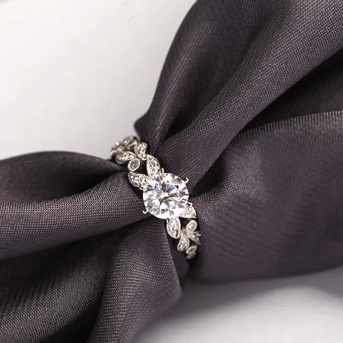 sparklingselections Rings Hot Selling Ring15 Carat Zirconia Wedding Engagement Rings New White Gold Color Fashion Jewelry Female Rings
