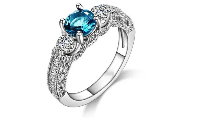 sparklingselections Rings Silver CZ Crystal Fashion Ring ForWomen 678
