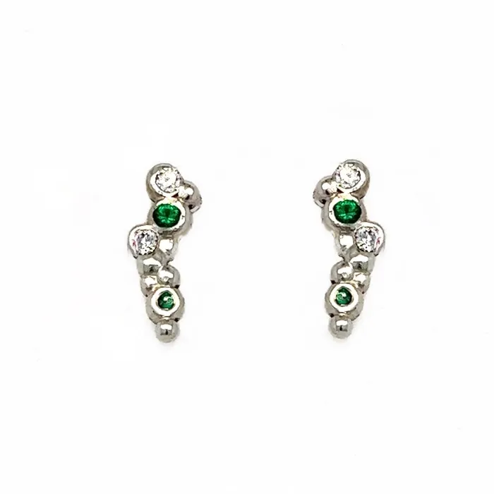 Sterling Silver Bubble Climbers with Emeralds and Diamonds Emily Amey Jewelry Rings Sterling Silver Bubble Climbers with Emeralds and Diamonds Emily Amey Jewelry Rings