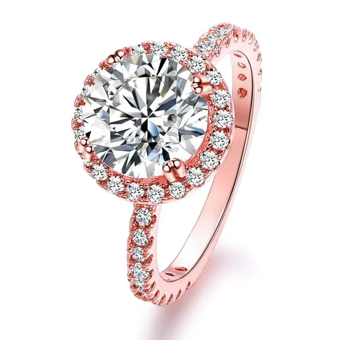 Womens Gold Color AAA Cubic Zircon White Halo Engagement Rings sparklingselections Rings Womens Gold Color AAA Cubic Zircon White Halo Engagement Rings sparklingselections Rings
