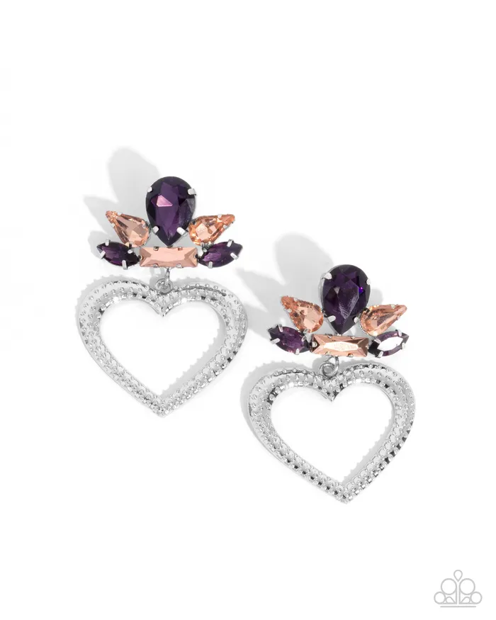Earrings Paparazzi Accessories Pushing Perfection Purple Earrings Jewelry by Bretta