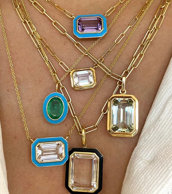 Goshwara Necklaces Goshwara Queen Blue Topaz Enamel Necklace