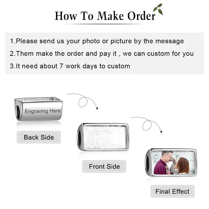 Personalized Custom Beads for Bracelet Necklace Add Custom Photo Engrave Text trendy Gift Personalized Jewel Necklaces