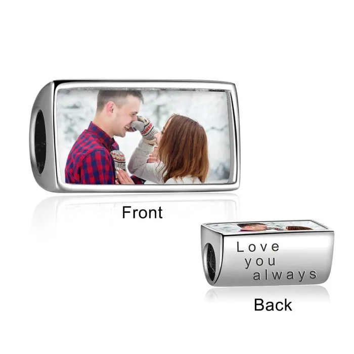 Personalized Custom Beads for Bracelet Necklace Add Custom Photo Engrave Text trendy Gift Personalized Jewel Necklaces