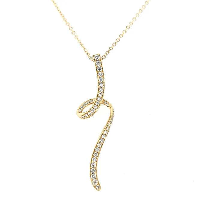 Sophia By Design 14k Yellow Gold Diamond Swirl Necklace I7546 Necklaces