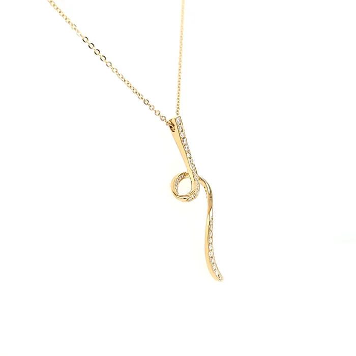 Sophia By Design 14k Yellow Gold Diamond Swirl Necklace I7546 Necklaces