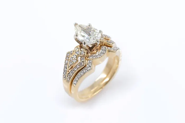168 ct Pear Cut 212 ctw Diamond Ring Crown Jewels Coin Rings
