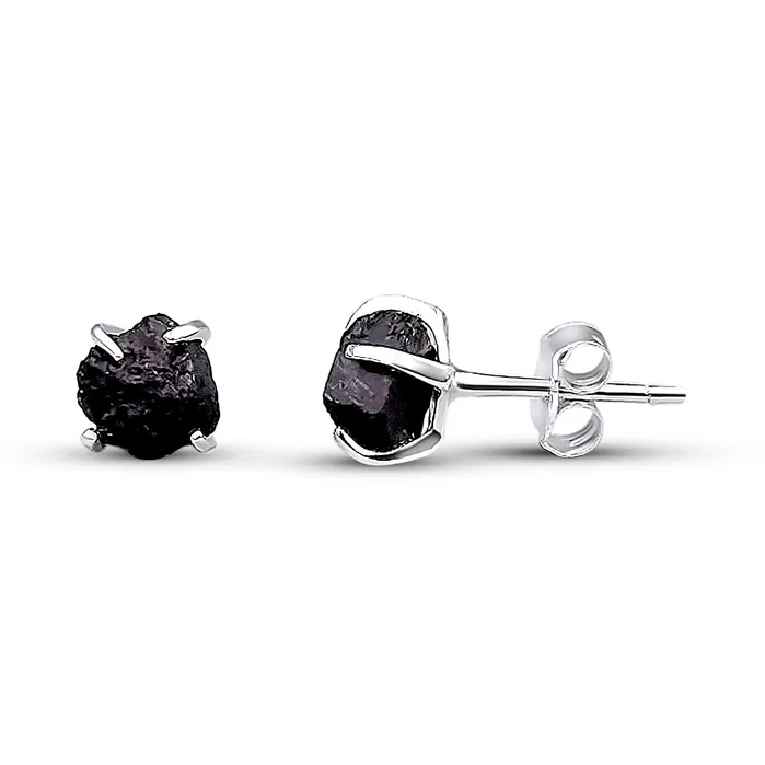 Earrings Uniquelan Jewelry Tiny Raw Black Tourmaline Earrings