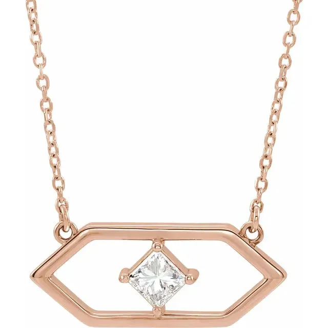 Necklaces 302 Fine Jewelry Geometric 14 CTW Diamond 18 or 16 Necklace Solid 14K Yellow Rose Gold