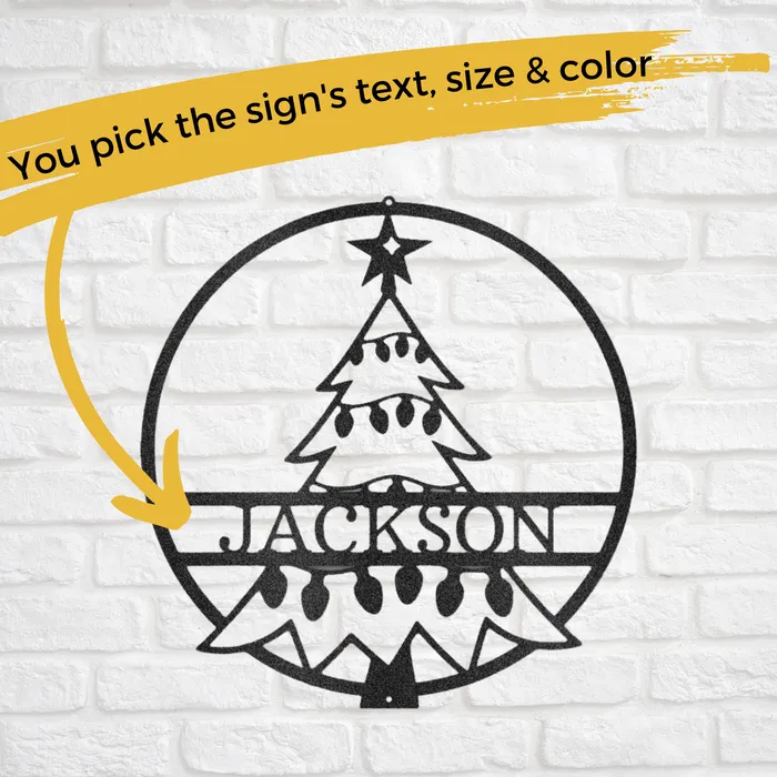 Necklaces My Easy Monogram Personalized Christmas Tree Metal Wall Sign Christmas Decor Custom Holiday Decor Custom Name Sign Holiday Gift Christmas Wreath