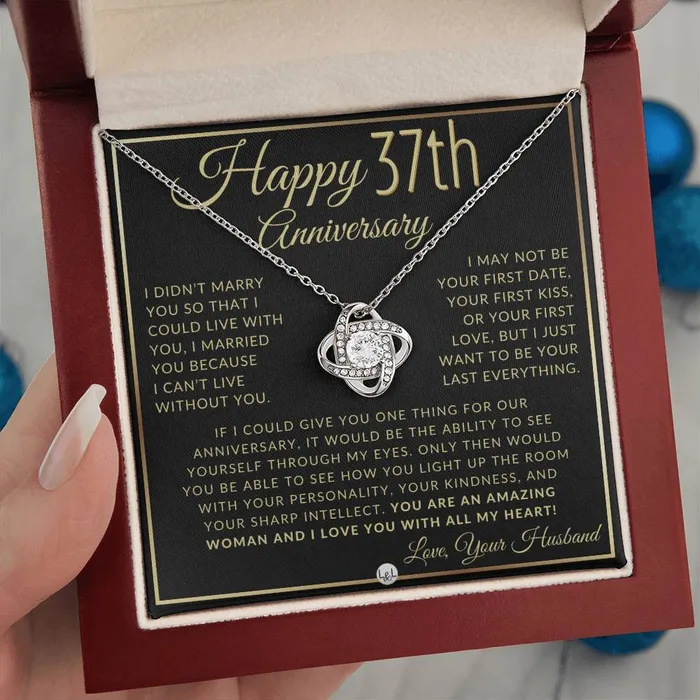ShineOn Fulfillment Necklaces 37th Anniversary Gift For Wife Beautiful Womens Pendant Necklace Heartfelt Anniversary Message