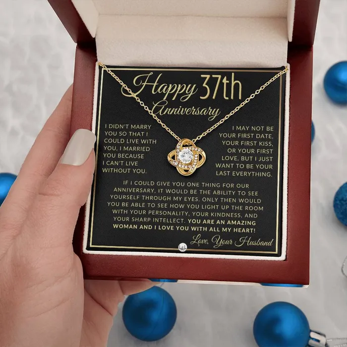 ShineOn Fulfillment Necklaces 37th Anniversary Gift For Wife Beautiful Womens Pendant Necklace Heartfelt Anniversary Message