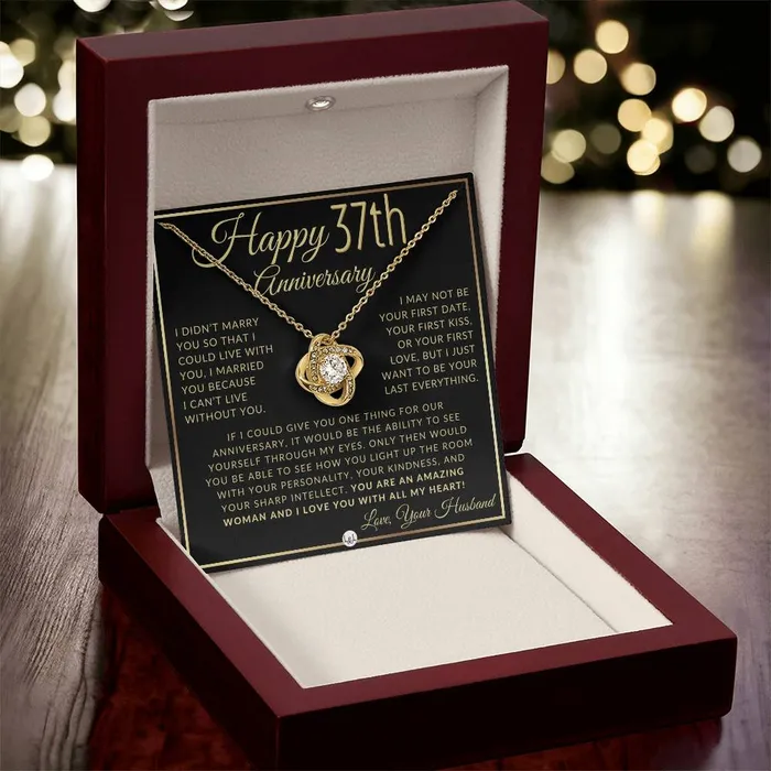 ShineOn Fulfillment Necklaces 37th Anniversary Gift For Wife Beautiful Womens Pendant Necklace Heartfelt Anniversary Message