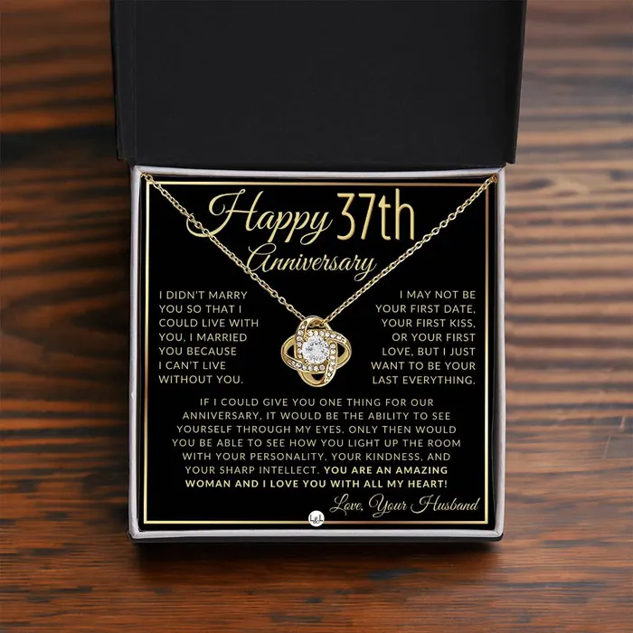 ShineOn Fulfillment Necklaces 37th Anniversary Gift For Wife Beautiful Womens Pendant Necklace Heartfelt Anniversary Message