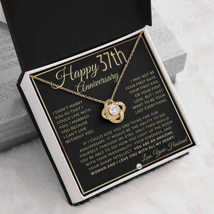 ShineOn Fulfillment Necklaces 37th Anniversary Gift For Wife Beautiful Womens Pendant Necklace Heartfelt Anniversary Message
