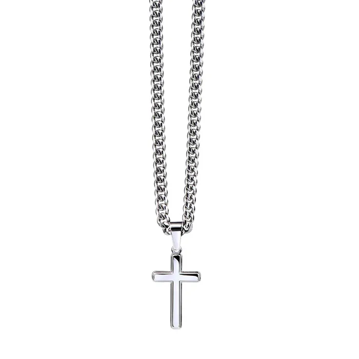 ShineOn Fulfillment Necklaces Gift For Dad Mens Chain with Engravable Cross Necklace Christian Jewelry For Dad For Fathers Day Christmas or His Birthday