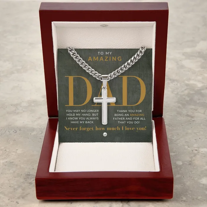 ShineOn Fulfillment Necklaces Gift For Dad Mens Chain with Engravable Cross Necklace Christian Jewelry For Dad For Fathers Day Christmas or His Birthday