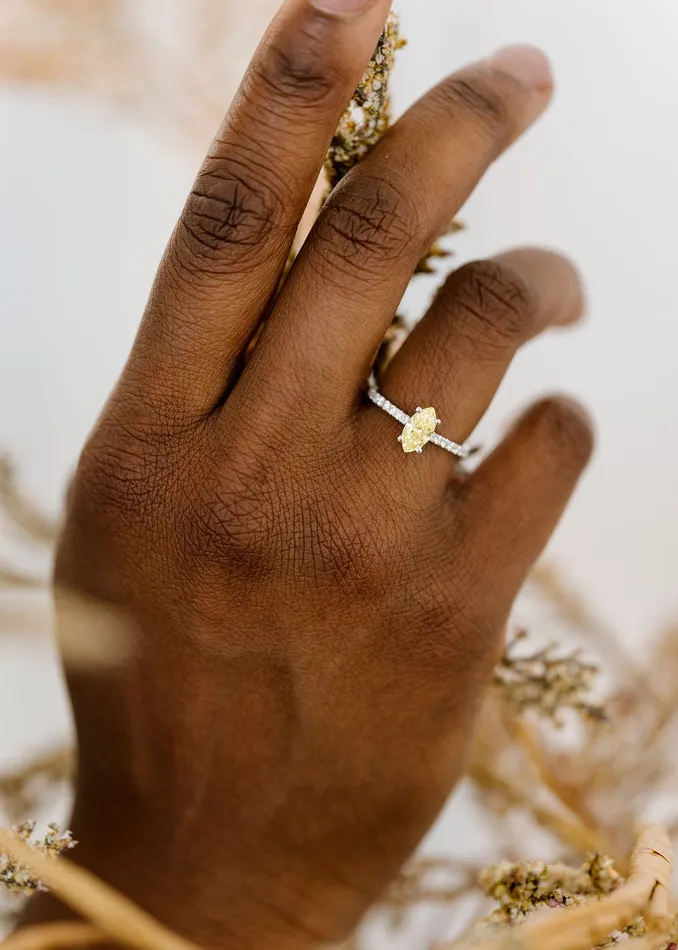 Venvs New Theme Rings The Aurora Ring 71ct Marquise Cut Yellow Diamond White Gold