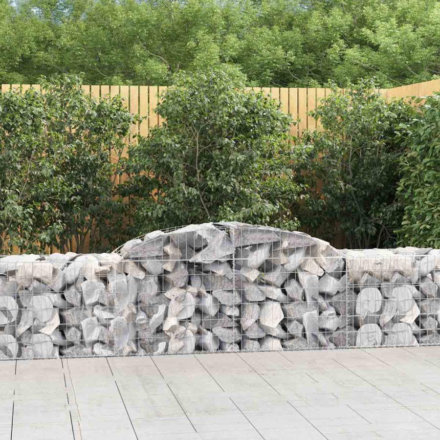 Fencing Decking & Landscaping |  Arched Gabion Baskets 3 Pcs 300X50X60/80Cm Galvanised Iron Fencing Decking & Landscaping Fencing Decking & Landscaping