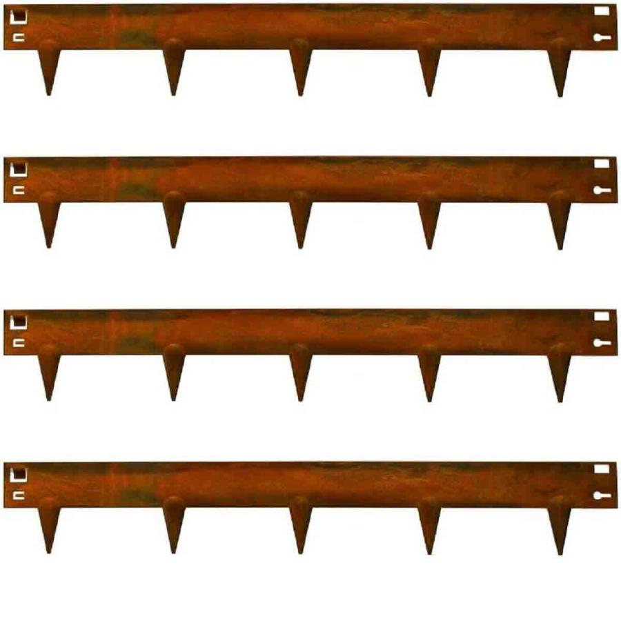 Fencing Decking & Landscaping |  Metal Border Edging Pre-Rust Corten 106X16Cm Pack Of 4 Fencing Decking & Landscaping Fencing Decking & Landscaping