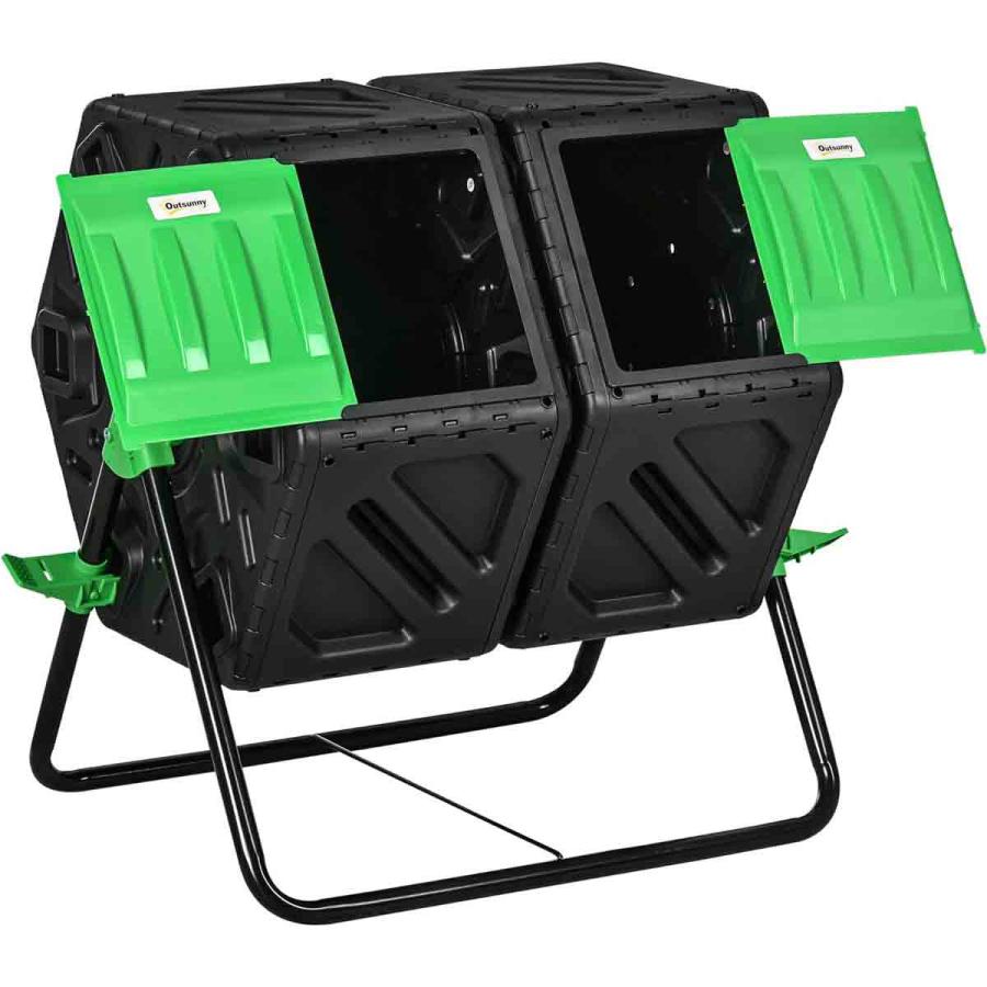 Garden Tools |  Dual Chamber Garden Compost Bin – 130L Garden Tools Black