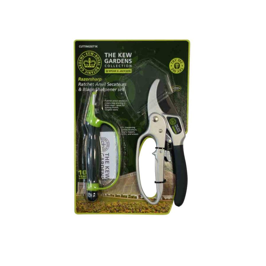 Garden Tools |  Kew Gardens Collection Ratchet Secateurs + Blade Sharpener Gift Set Garden Tools Garden Tools