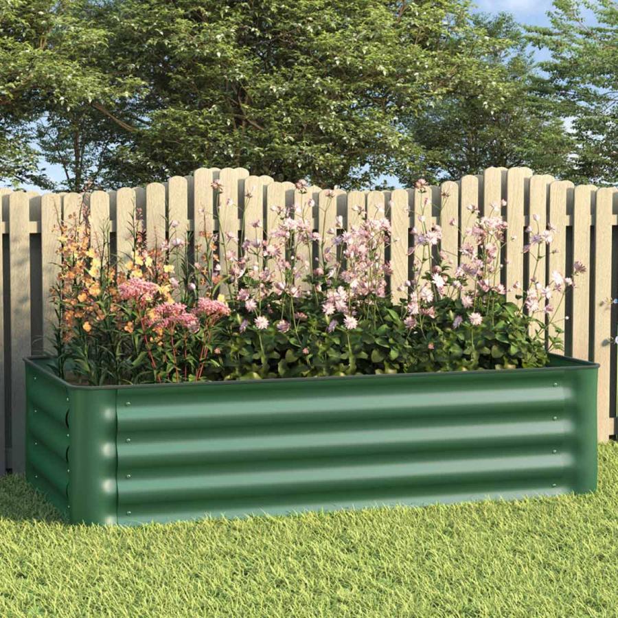 Planting & Growing |  100X30Cm Green Galvanized Steel Raised Garden Bed With Climbing Frame Planting & Growing Green