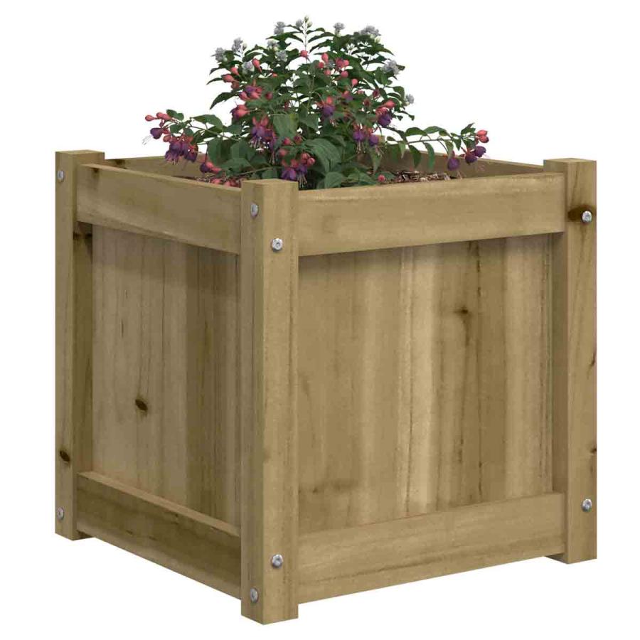 Planting & Growing |  Garden Planter 40X40X40 Cm Impregnated Wood Pine Planting & Growing Brown