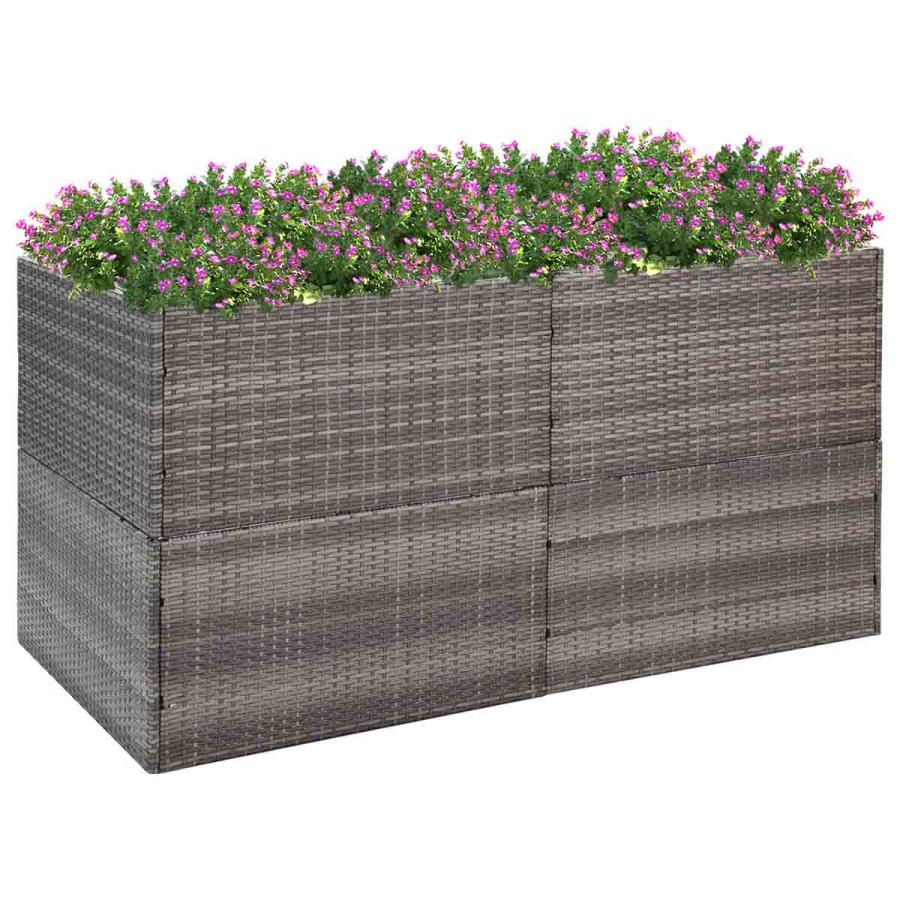 Planting & Growing |  Garden Planter Grey 157X80X80Cm Poly Rattan Planting & Growing Grey