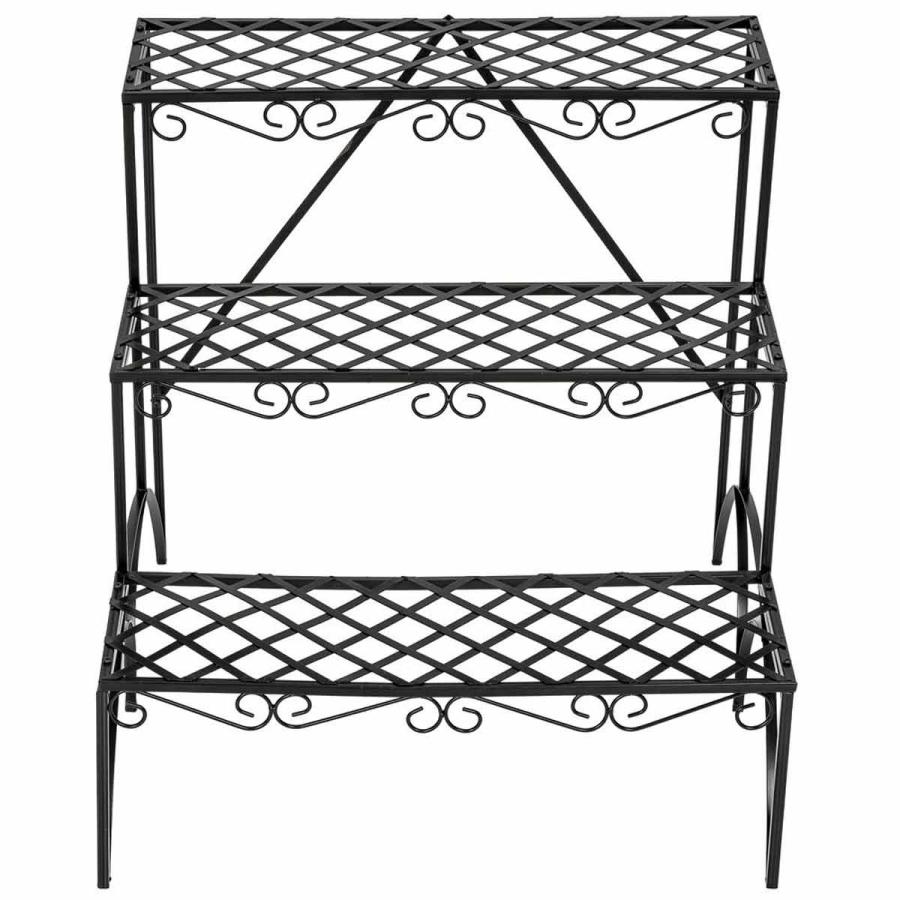 Planting & Growing |  Plant Stand With 3 Levels Black Planting & Growing Black