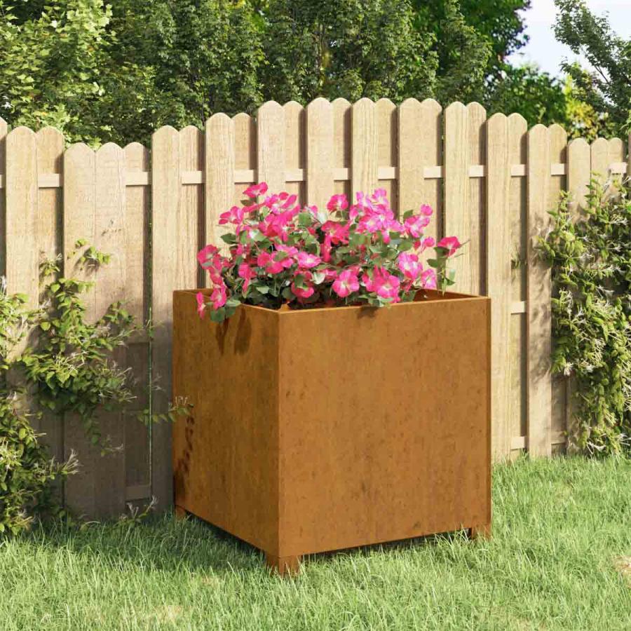 Planting & Growing |  Planter With Legs Rusty 42X40X43 Cm Corten Steel Planting & Growing Brown