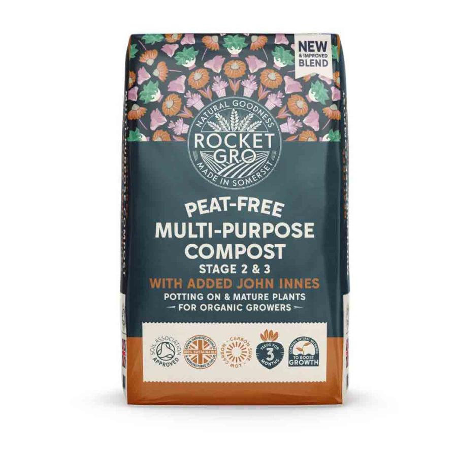 Planting & Growing |  Rocketgro Multi-Purpose Compost Stage 2&3 With Added John Innes 40 Litre X 1 Unit Planting & Growing Brown