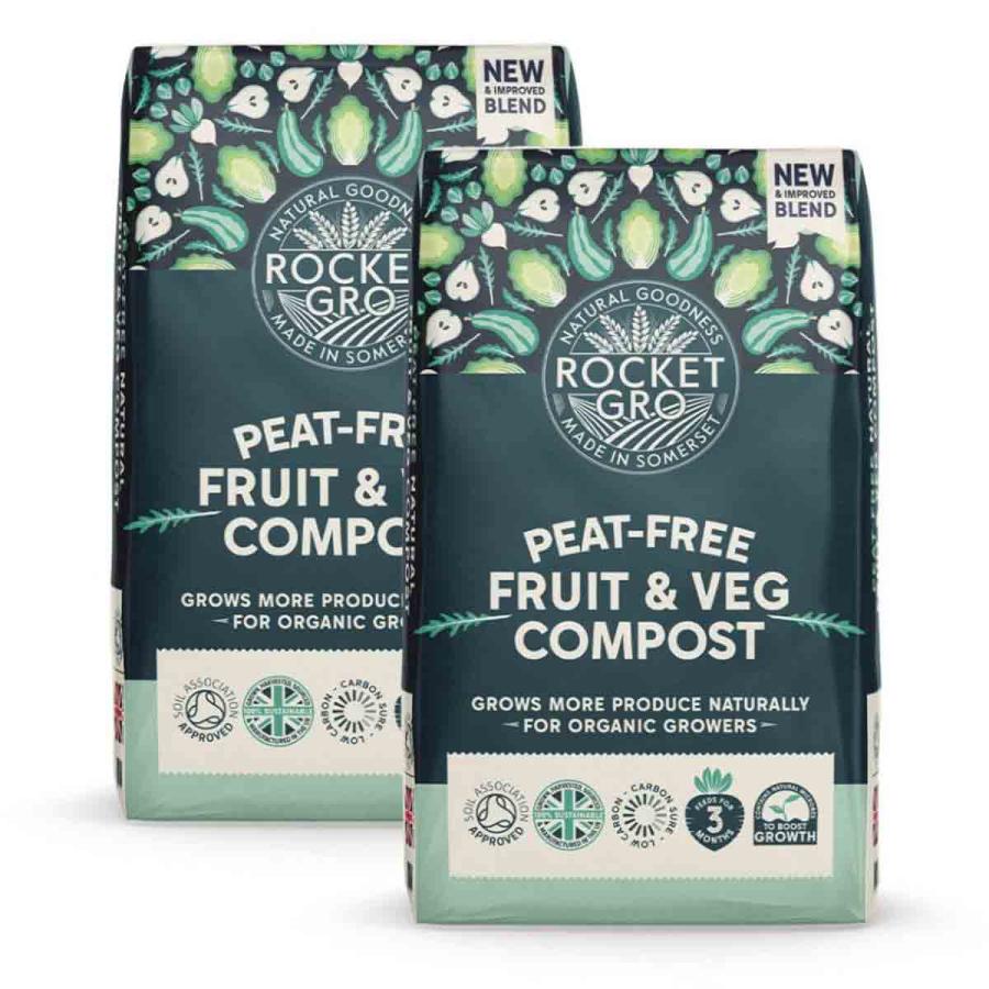 Planting & Growing |  Rocketgro Peat-Free Fruit & Veg Compost 50 Litre X 2 Units Planting & Growing Brown