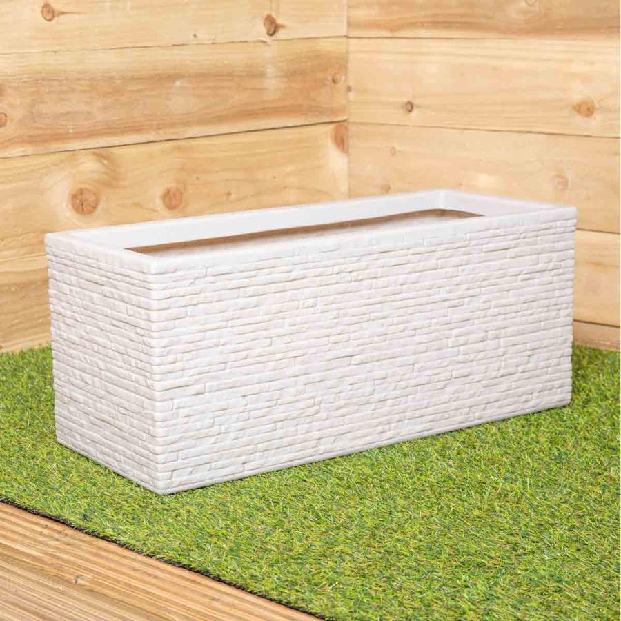 Planting & Growing |  Stone Coloured Slate Effect Trough Garden Planter 60Cm W X 25.5Cm H X 25Cm D Planting & Growing Grey